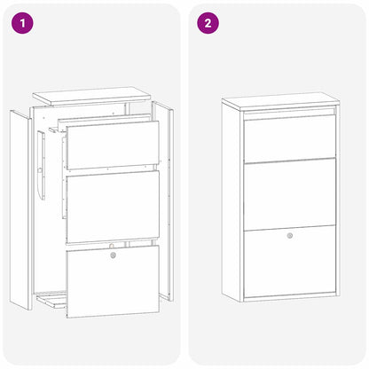 Caja De Entrega De Paquetes Con Puerta 44 X 22 X 82 Cm Acero
