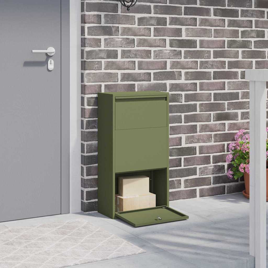 Caja De Entrega De Paquetes Con Puerta Plateado 44 X 22 X 82 Cm