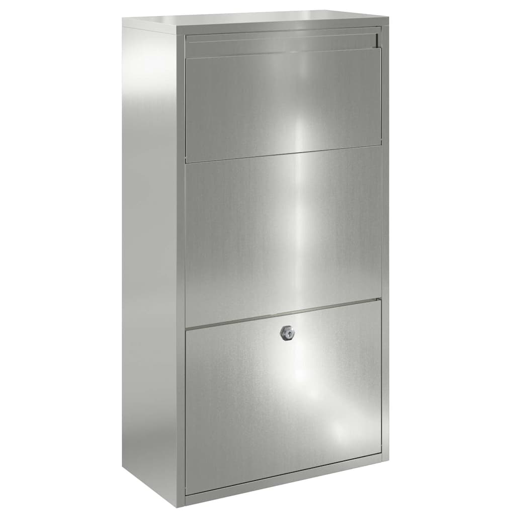 Caja De Entrega De Paquetes Con Puerta Plateado 44 X 22 X 82 Cm