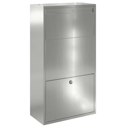 Caja De Entrega De Paquetes Con Puerta Plateado 44 X 22 X 82 Cm