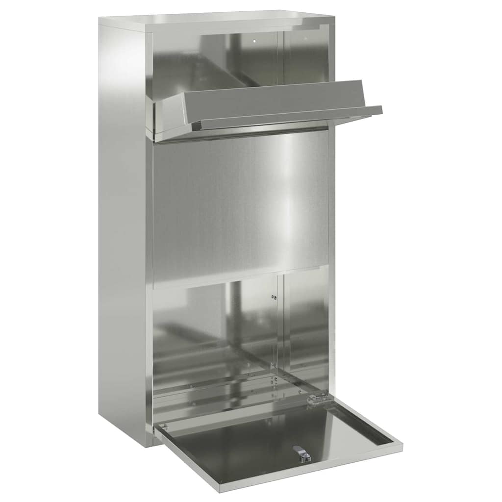 Caja De Entrega De Paquetes Con Puerta Plateado 44 X 22 X 82 Cm
