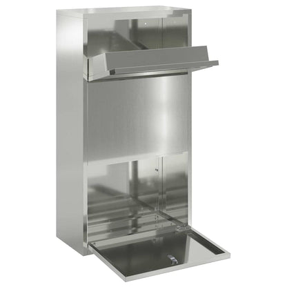Caja De Entrega De Paquetes Con Puerta Plateado 44 X 22 X 82 Cm