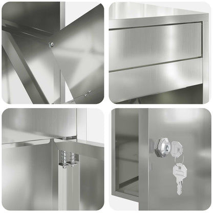 Caja De Entrega De Paquetes Plateado 41 X 38 X 103 Cm