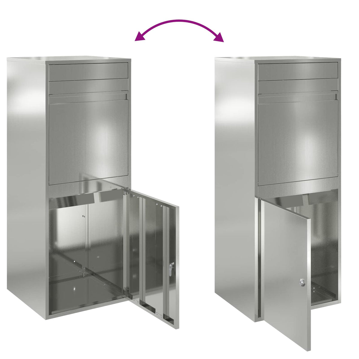 Caja De Entrega De Paquetes Plateado 41 X 38 X 103 Cm