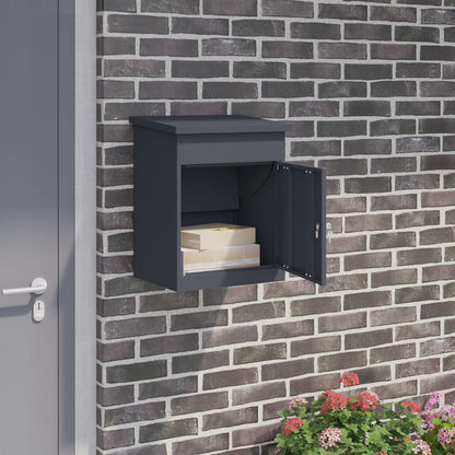 Caja De Entrega De Paquetes Con Puerta Negro 47,5 X 38 X 59 Cm