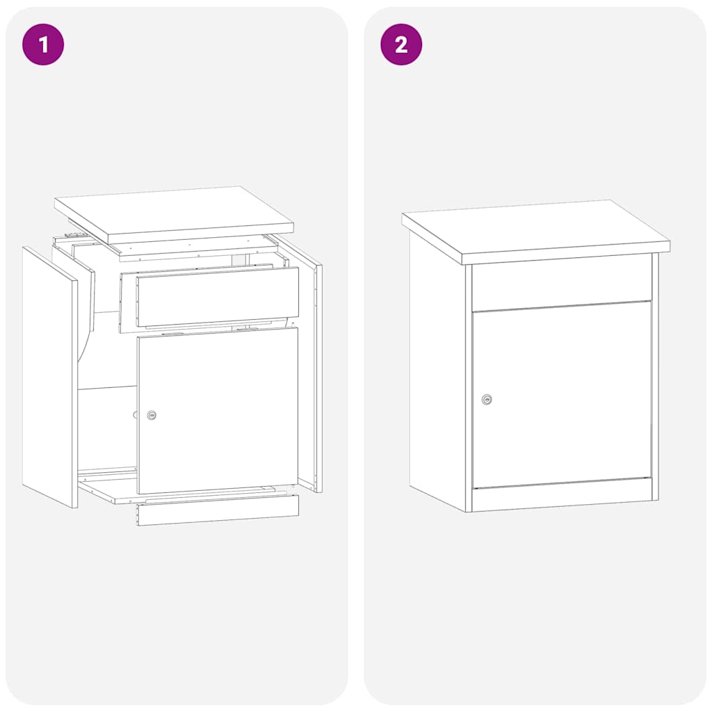 Caja De Entrega De Paquetes Con Puerta Negro 47,5 X 38 X 59 Cm