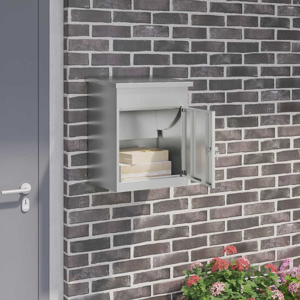 Caja De Entrega De Paquetes Con Puerta Negro 47,5 X 38 X 59 Cm