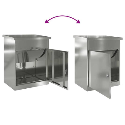 Caja De Entrega De Paquetes Con Puerta Negro 47,5 X 38 X 59 Cm