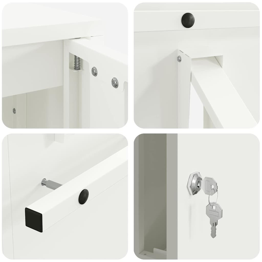 Buzón Con Almacenamiento Con Puerta 30 X 20 X 55 Cm Acero