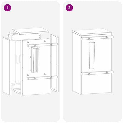 Buzón Con Almacenamiento Con Puerta 30 X 20 X 55 Cm Acero