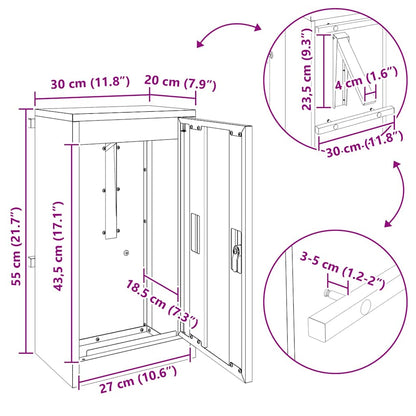 Buzón Con Almacenamiento Con Puerta 30 X 20 X 55 Cm Acero