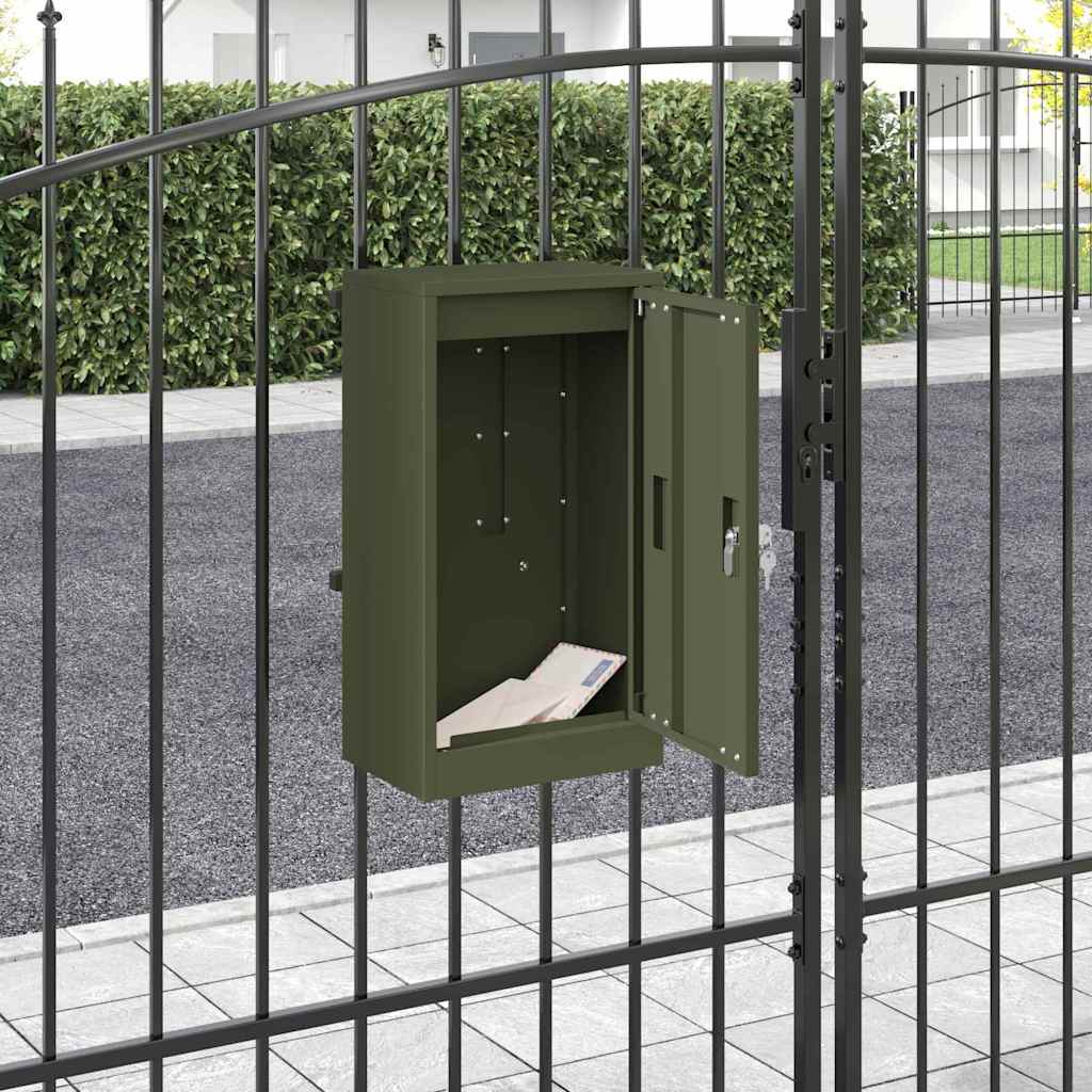 Buzón Con Puerta Oxidado 30 X 20 X 55 Cm Acero Autopatinable