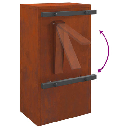 Buzón Con Puerta Oxidado 30 X 20 X 55 Cm Acero Autopatinable