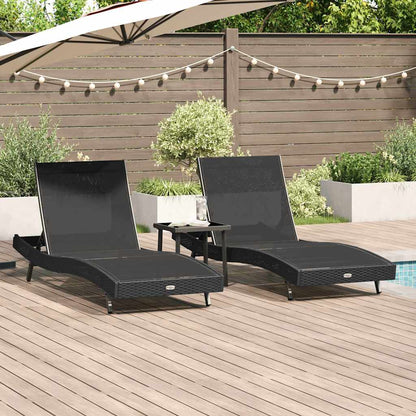 Tumbona 3 Pcs 197 X 70 X 82 Cm Ratán Sintético