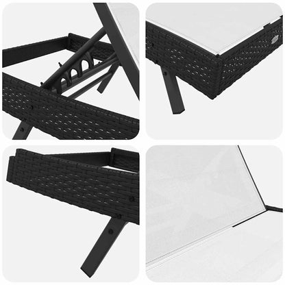 Tumbona 3 Pcs 197 X 70 X 82 Cm Ratán Sintético