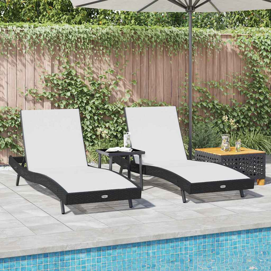 Tumbona 3 Pcs 197 X 70 X 82 Cm Ratán Sintético