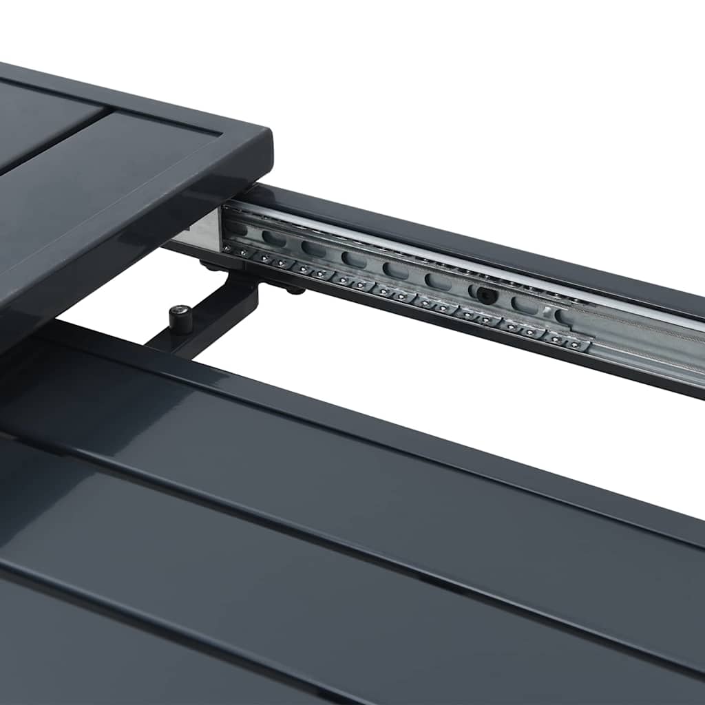 Mesa De Cena Exterior Plegable Antracita 210 X 90 X 73 Cm Acero