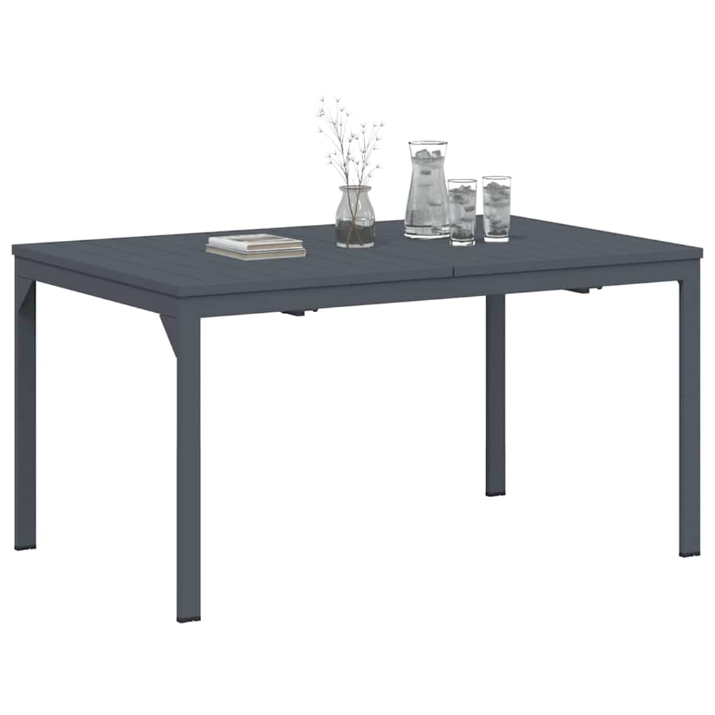 Mesa De Cena Exterior Plegable Antracita 210 X 90 X 73 Cm Acero