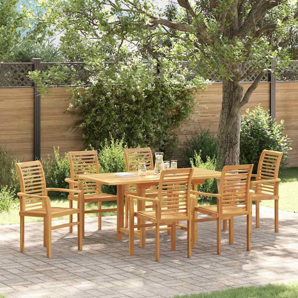 Conjunto De Comedor De Jardín 7 Pcs Marrón