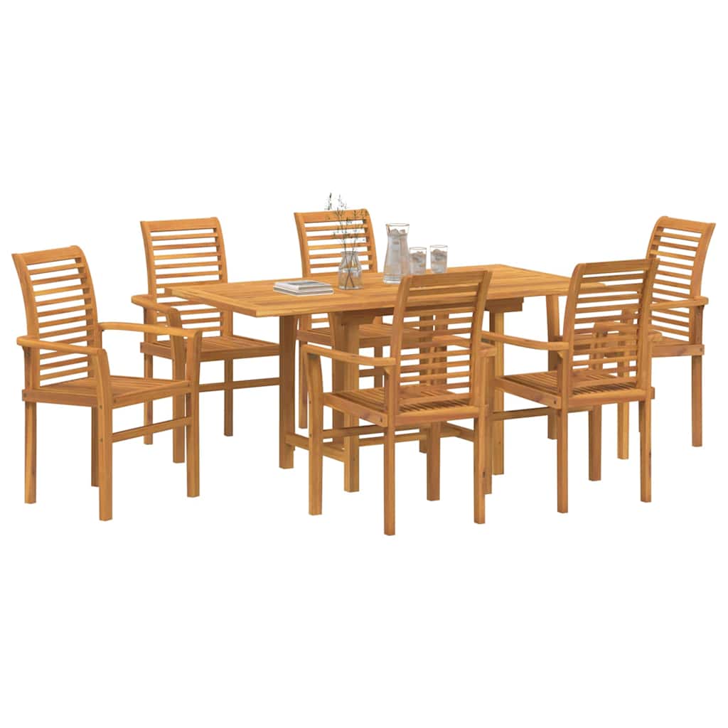 Conjunto De Comedor De Jardín 7 Pcs Marrón
