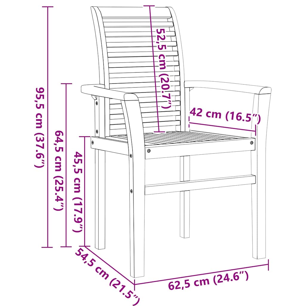 Conjunto De Comedor De Jardín 7 Pcs Marrón