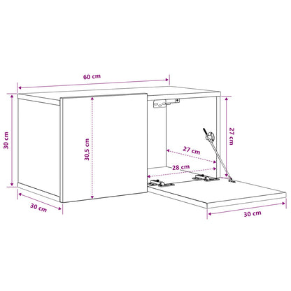 Conjunto De Mueble De Tv Marrón 60 X 30 X 30 Cm