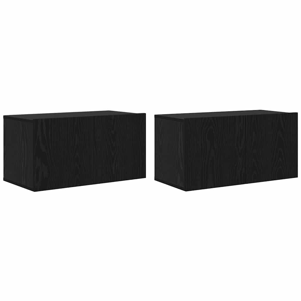 Conjunto De Mueble De Tv 2 Pcs Negro 60 X 30 X 30 Cm