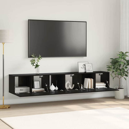 Conjunto De Mueble De Tv 3 Pcs Negro 60 X 30 X 30 Cm