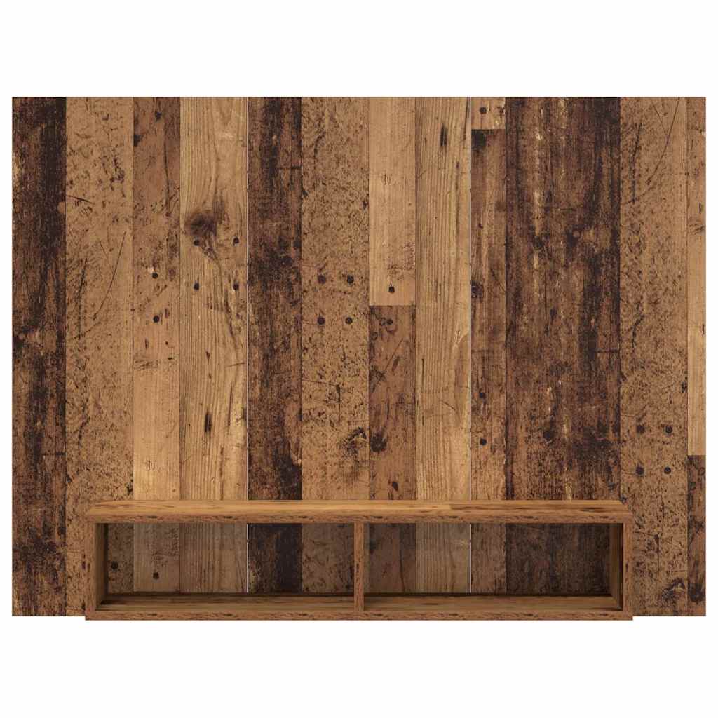 Conjunto De Mueble De Tv Madera Envejecida 120 X 23,5 X 90 Cm