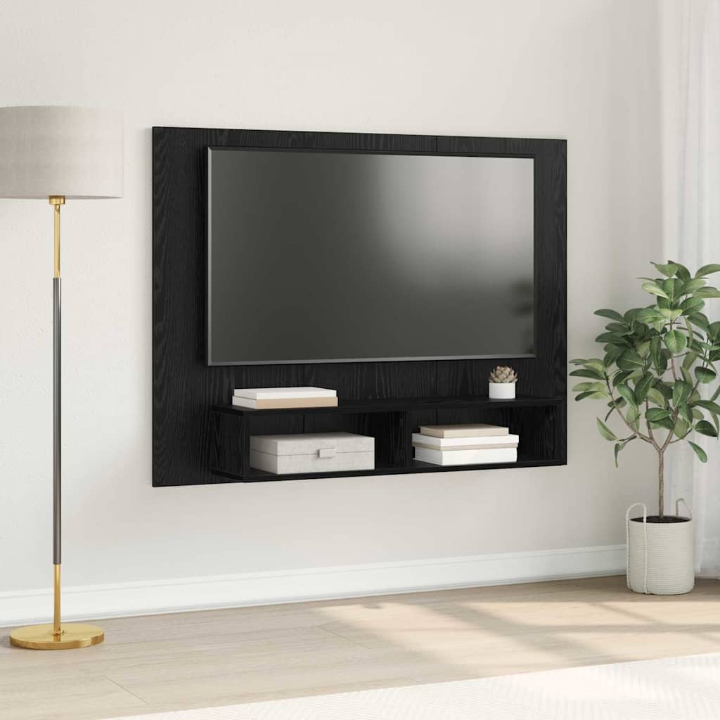 Conjunto De Mueble De Tv Roble Negro 120 X 23,5 X 90 Cm