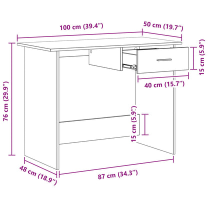 Escritorio Madera Vieja 100 X 50 X 76 Cm Madera De Ingeniería