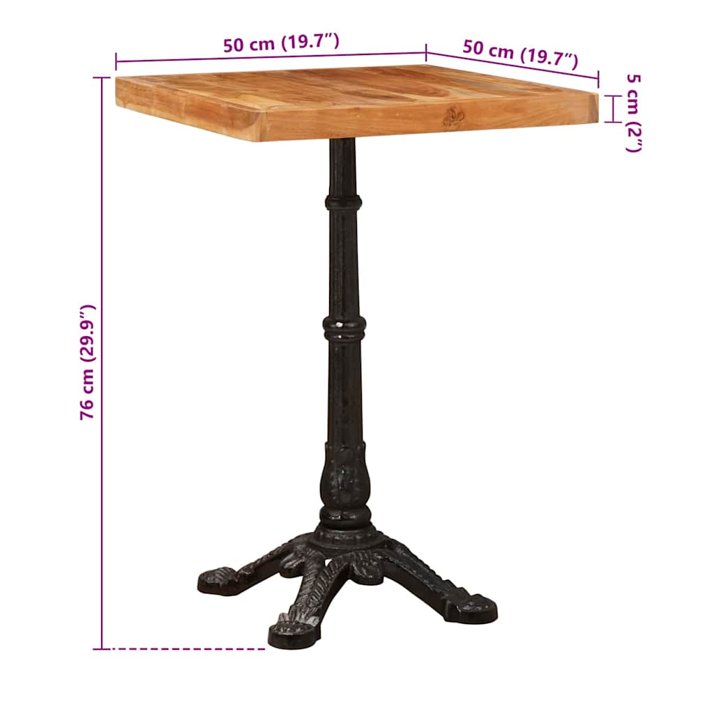 Mesa De Bistró Madera De Acacia Sólida Marrón