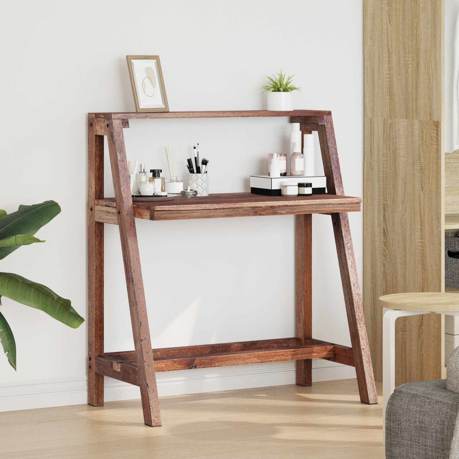 Escritorio Marrón 90 X 50 X 103 Cm Madera Sólida Recuperada