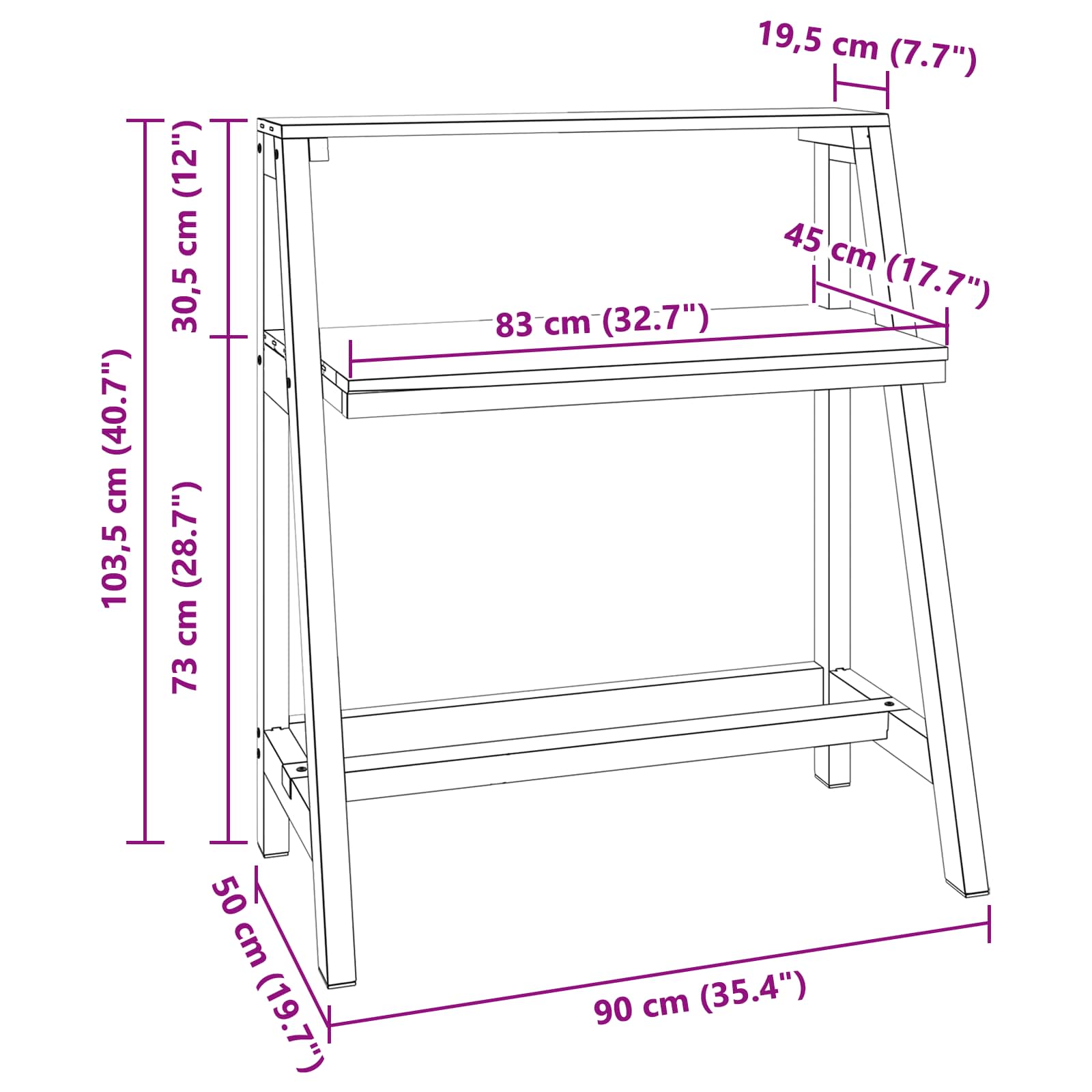 Escritorio Marrón 90 X 50 X 103 Cm Madera Sólida Recuperada