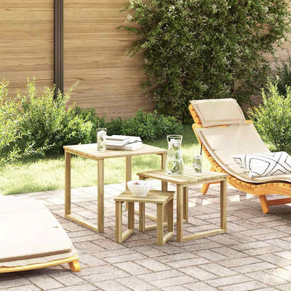 Mesa 3 Pcs Natural Madera De Pino Impregnada