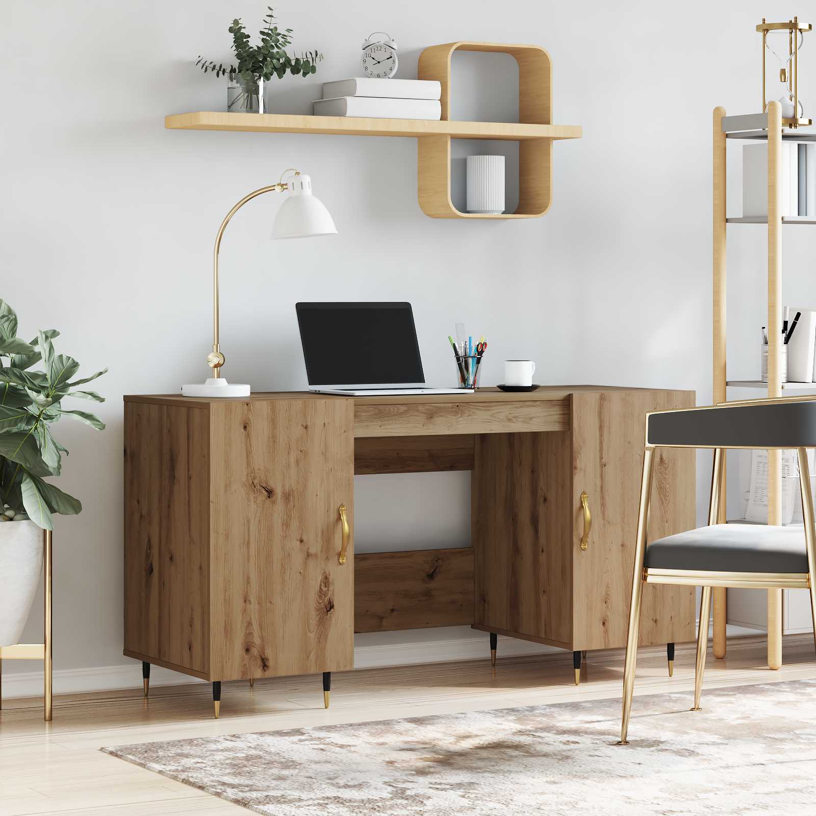 Escritorio 140 X 50 X 75 Cm Madera Contrachapada