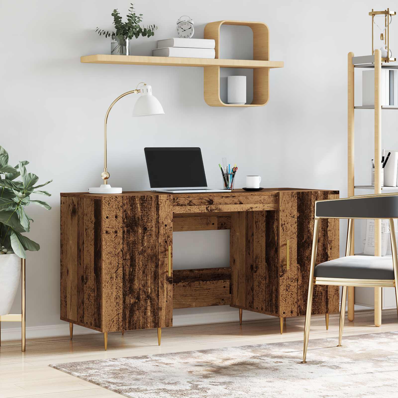 Escritorio 140 X 50 X 75 Cm Madera Contrachapada