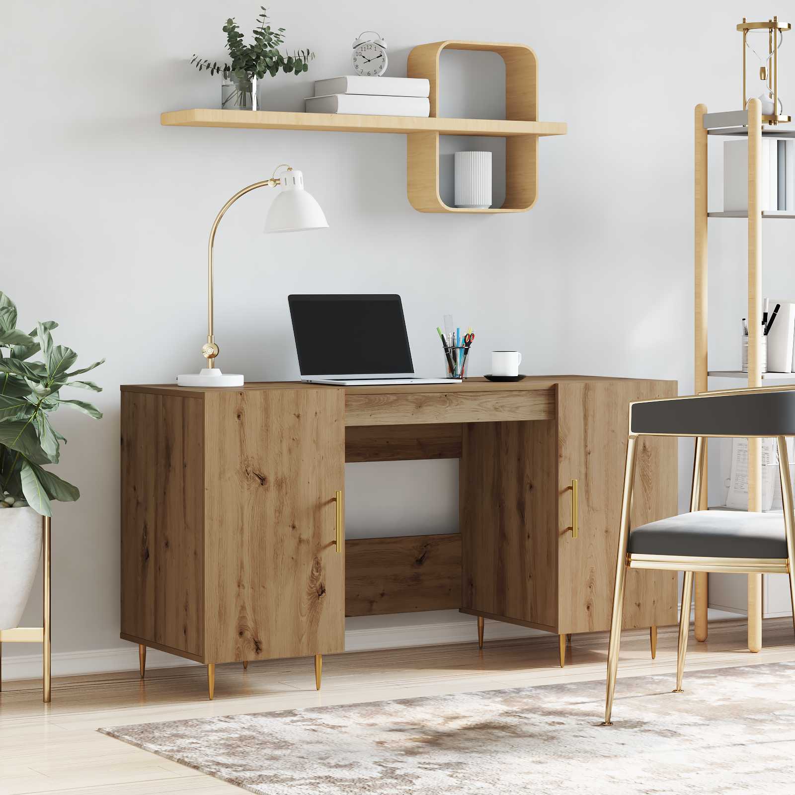Escritorio 140 X 50 X 75 Cm Madera Contrachapada