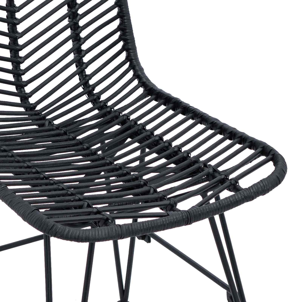 Silla De Comedor 2 Uds. Ratan E Hierro 44 X 54.5 X 85 Cm