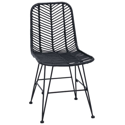Silla De Comedor 2 Uds. Ratan E Hierro 44 X 54.5 X 85 Cm