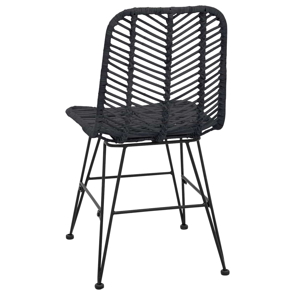 Silla De Comedor 2 Uds. Ratan E Hierro 44 X 54.5 X 85 Cm
