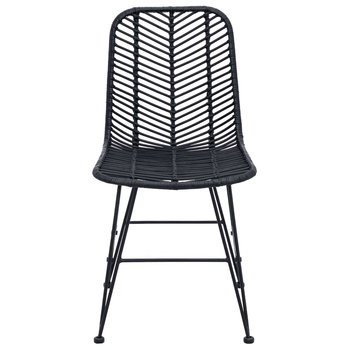 Silla De Comedor 2 Uds. Ratan E Hierro 44 X 54.5 X 85 Cm