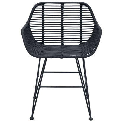 Silla De Comedor 2 Uds. Ratan E Hierro 55 X 50 X 74 Cm