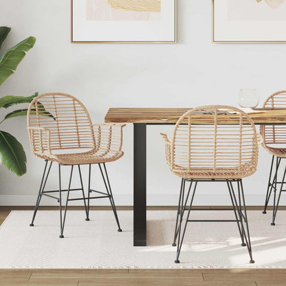 Silla De Comedor 2 Uds. Ratan E Hierro 57 X 55 X 85 Cm