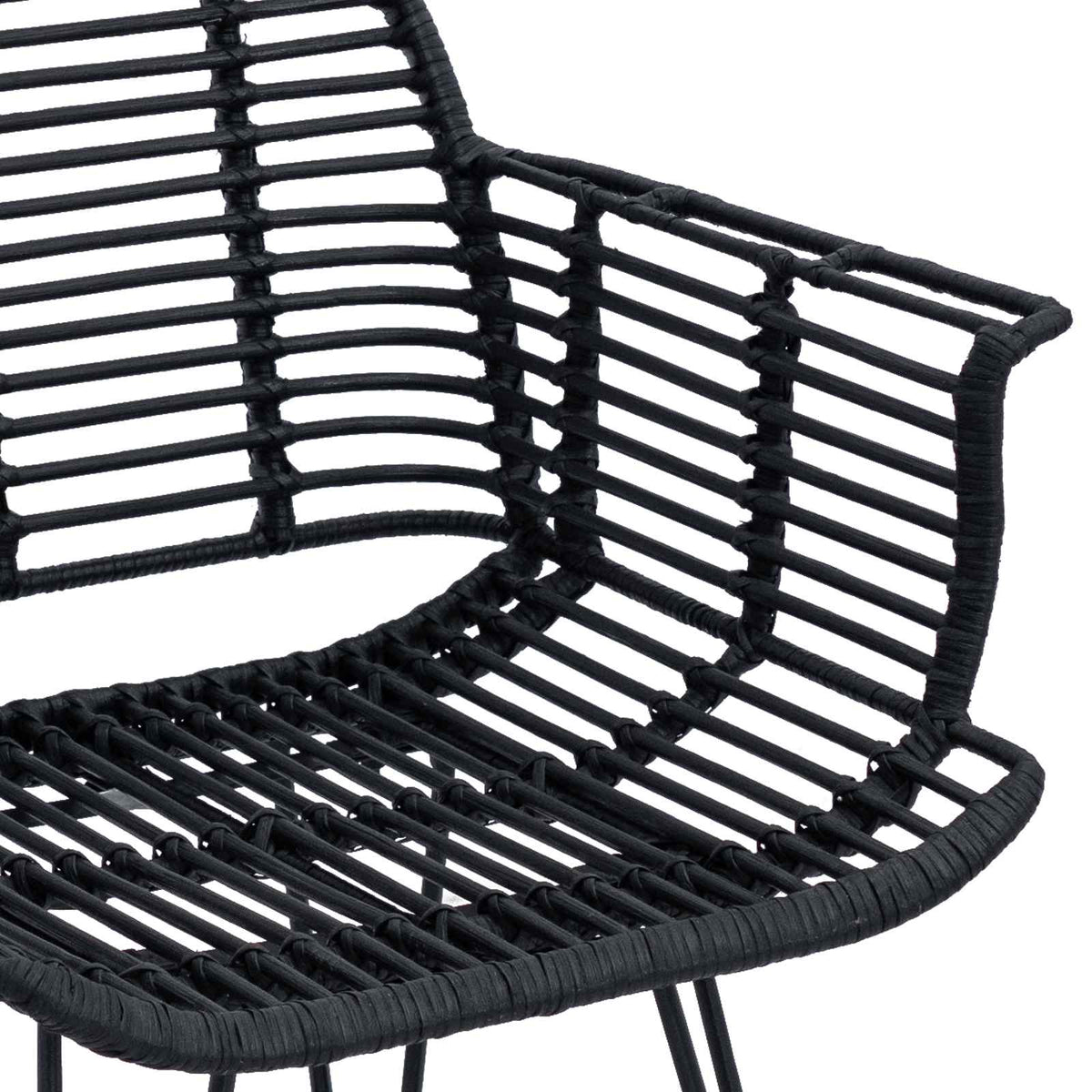Silla De Comedor 2 Uds. Ratan E Hierro 57 X 55 X 85 Cm