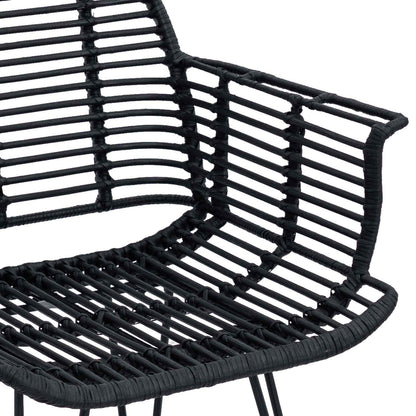 Silla De Comedor 2 Uds. Ratan E Hierro 57 X 55 X 85 Cm