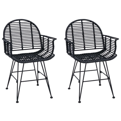 Silla De Comedor 2 Uds. Ratan E Hierro 57 X 55 X 85 Cm