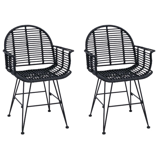 Silla De Comedor 2 Uds. Ratan E Hierro 57 X 55 X 85 Cm