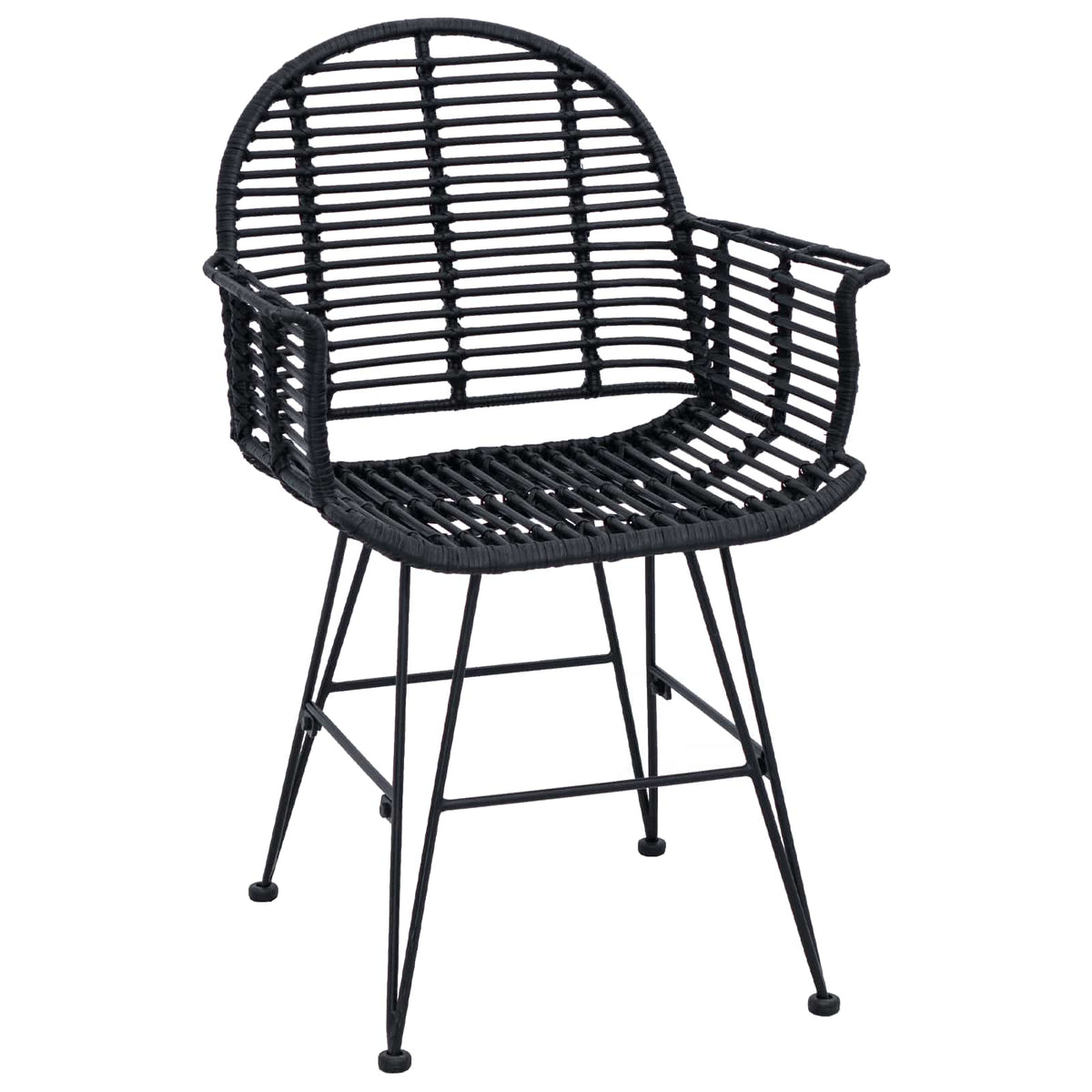 Silla De Comedor 2 Uds. Ratan E Hierro 57 X 55 X 85 Cm