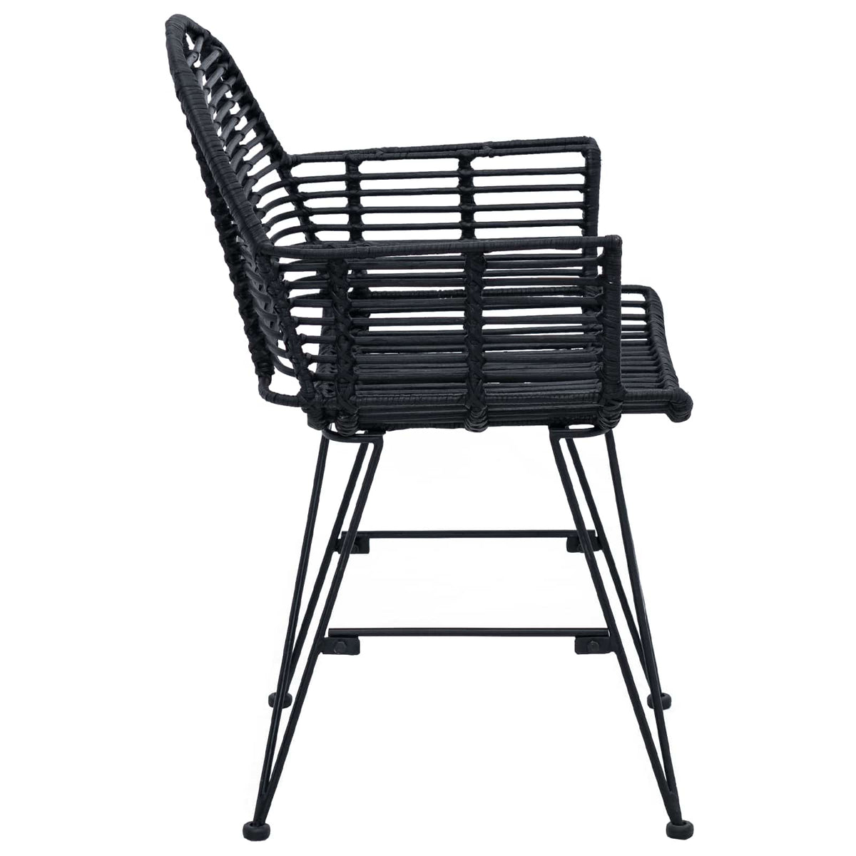 Silla De Comedor 2 Uds. Ratan E Hierro 57 X 55 X 85 Cm